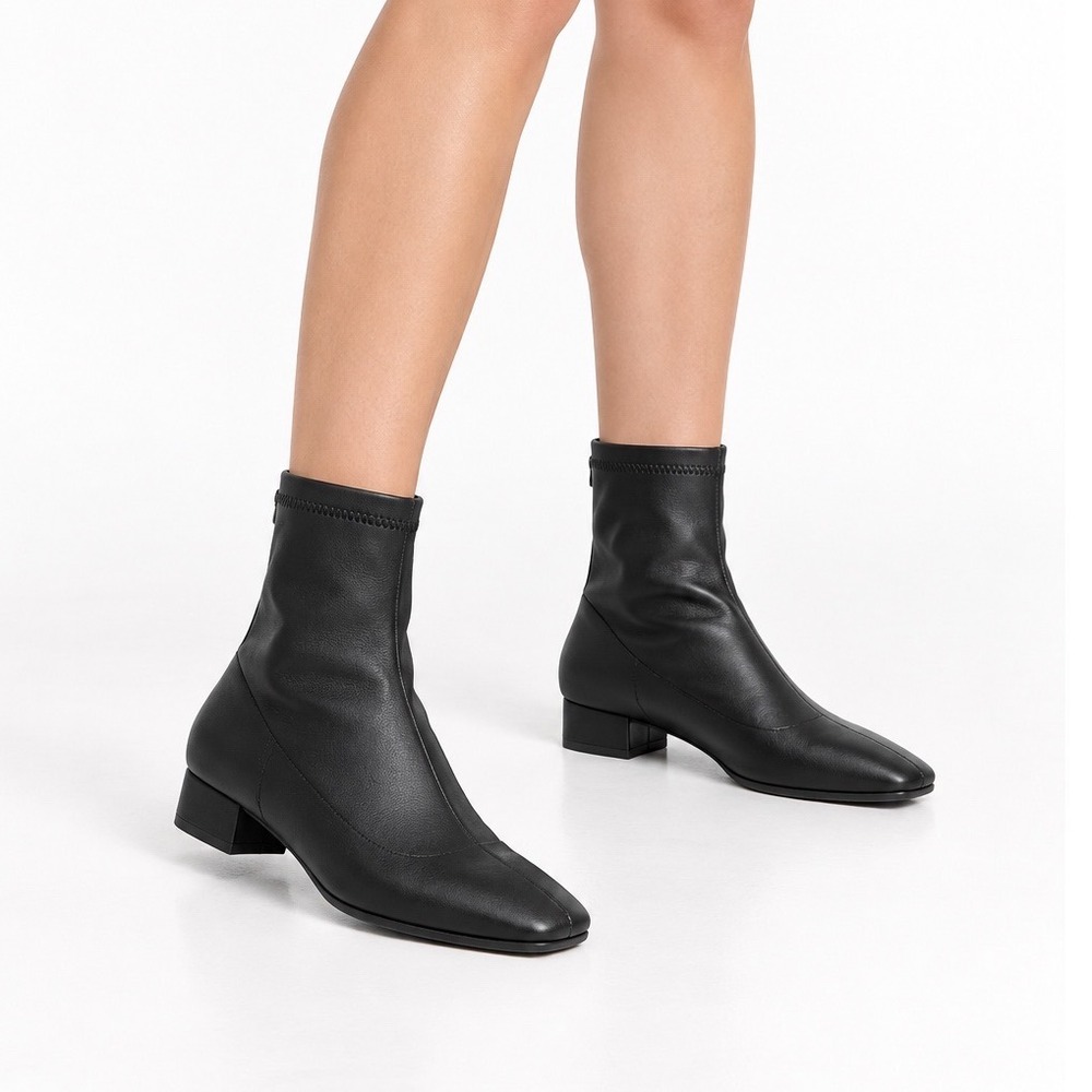 Anne Klein Vintage Y2K Zip Black Leather Ankle Boots Women's Size 9M